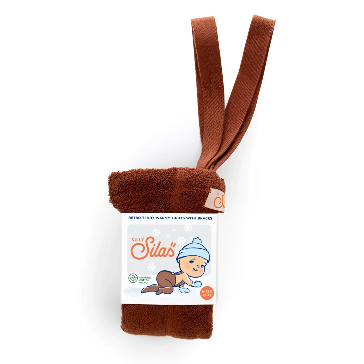 Silly Silas Teddy Warmy Footed Strumpfhose mit Träger in Cinnamon