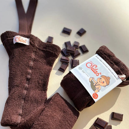 Braune Fleece-Tights für Kinder mit Markenetikett, Teddy Warmy Strumpfhose