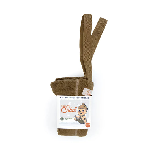 Silly Silas Teddy Warmy Footless Strumpfhose mit Träger in Acorn Brown