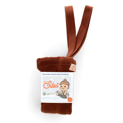 Silly Silas Teddy Warmy Footless Strumpfhose mit Träger in Cinnamon