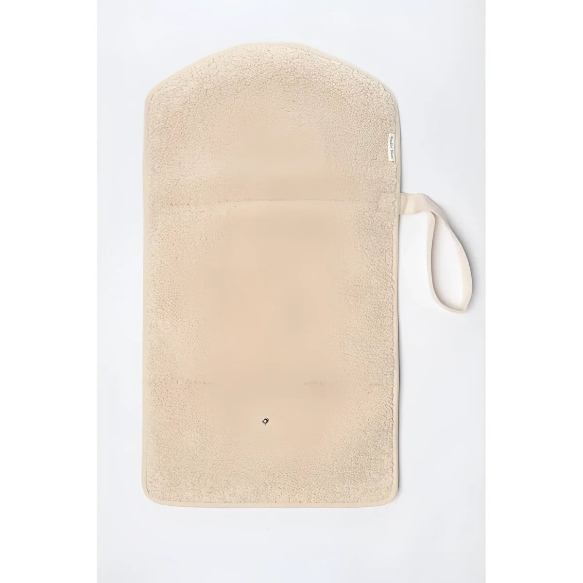 Beige Loofah oder Peeling-Handschuh mit Aufhängeöse für Teddy Wickelunterlage Ecru