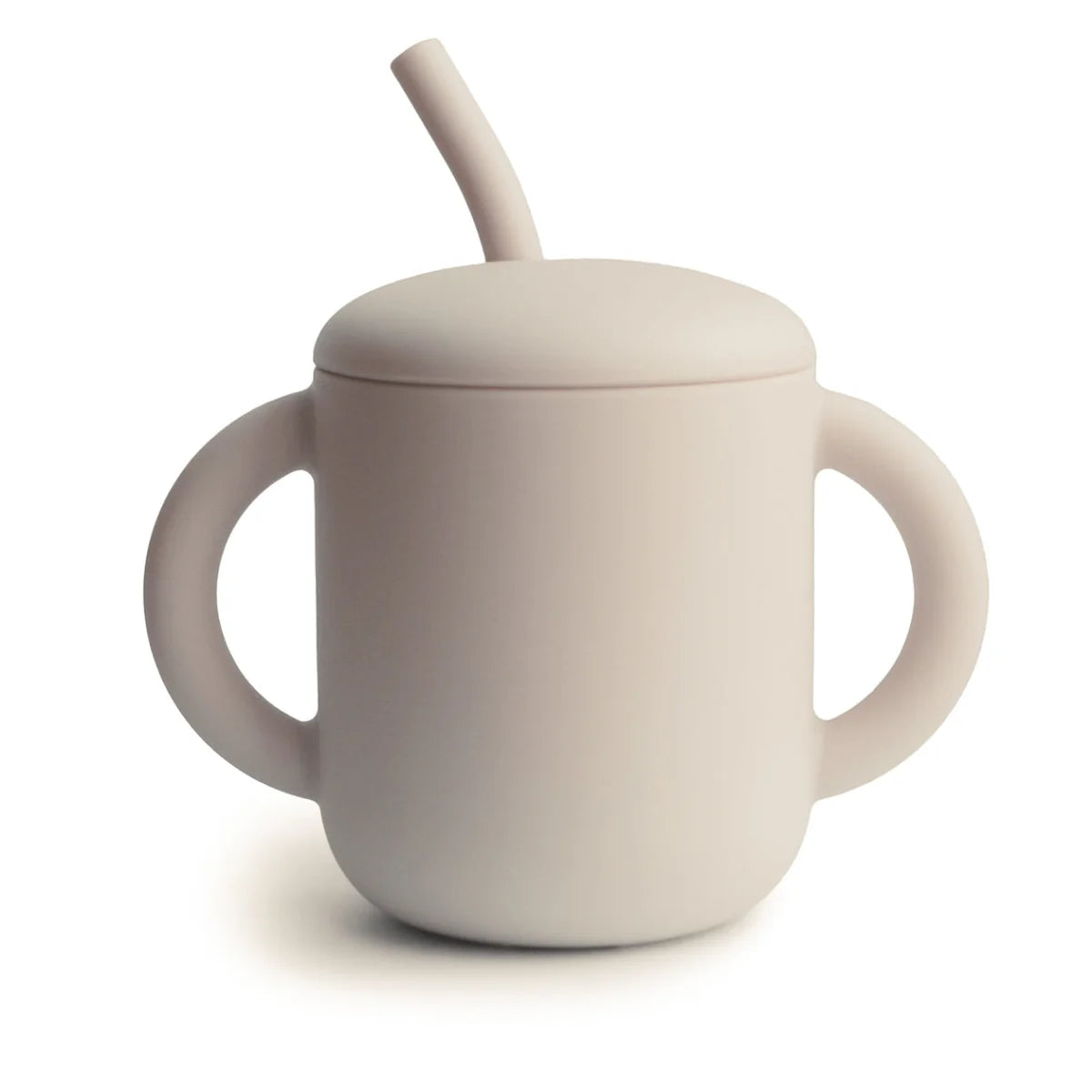 Beige Silikonschnabelbecher mit Stroh für Kinder im Produkt Training Cup Str