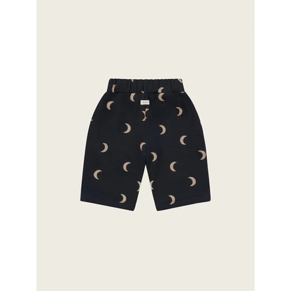 Schwarze elastische Shorts mit Mondmuster aus dem Traveller Pants | Charcoal Midnight Sortiment