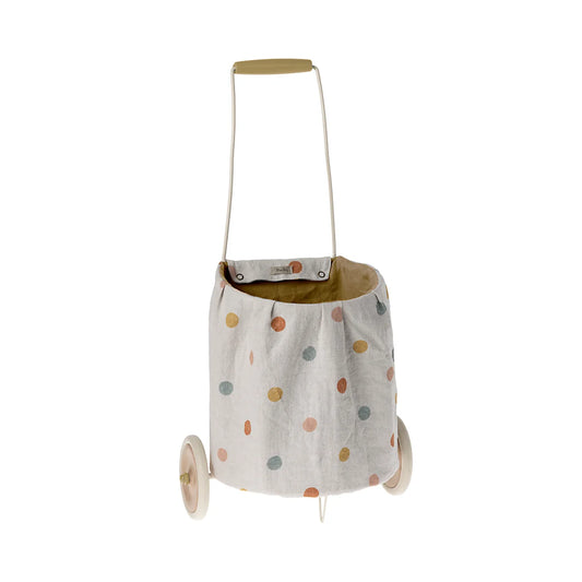 Bunte gepunktete Kindereinkaufswagen in Gelb, Modell Multi Dots Yellow