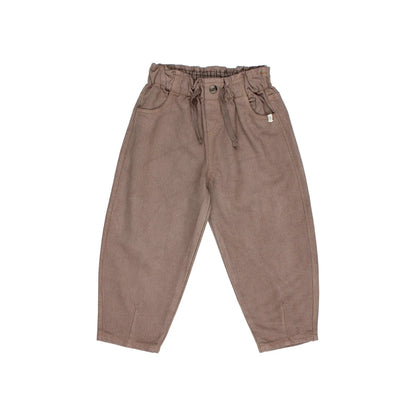 Braune gemusterte, elastische Girly-Hose aus Twillstoff, Taupe, Produktname: Twill Girly Pants