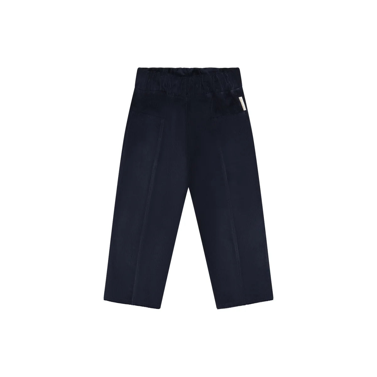 Dunkelblaue weite Cordhose mit elastischem Bund und Seitentaschen, Unisex Design