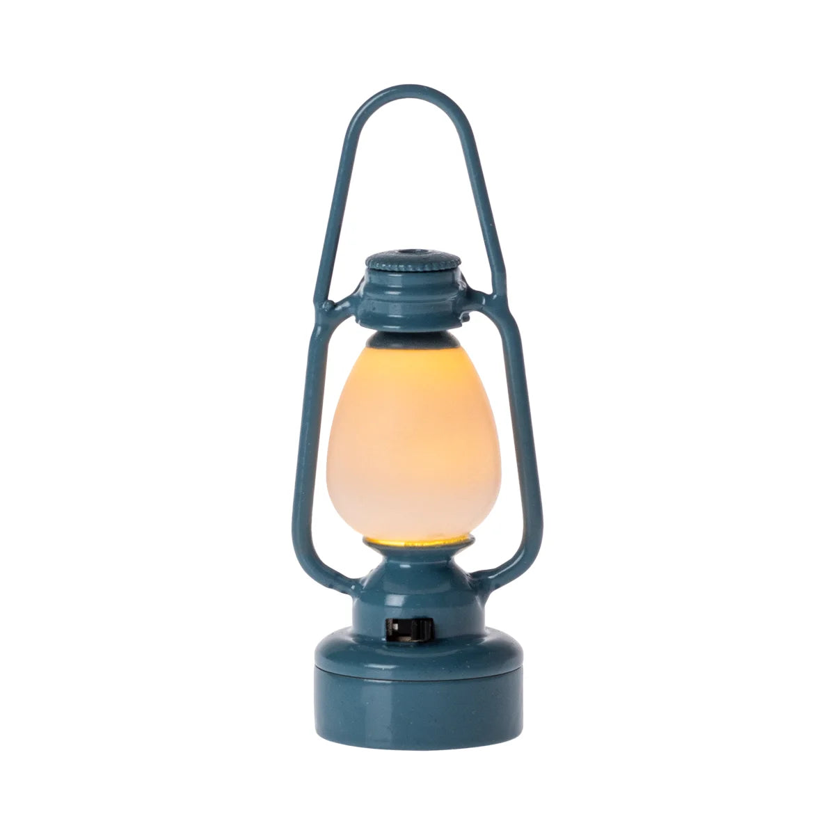 Vintage Laterne Maus in Blau: Teal Laterne mit warmem Glühbirnenlicht und stabilem Metallrahmen