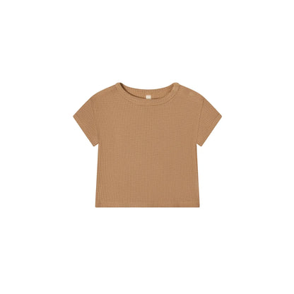 organic zoo Waffle Boxy T-Shirt in Claypot