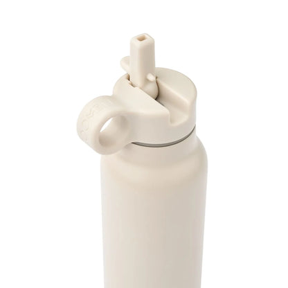 Recycelter Edelstahl Wasserflasche Falk 350 ml Panda Sandy mit Strohhalmdeckel