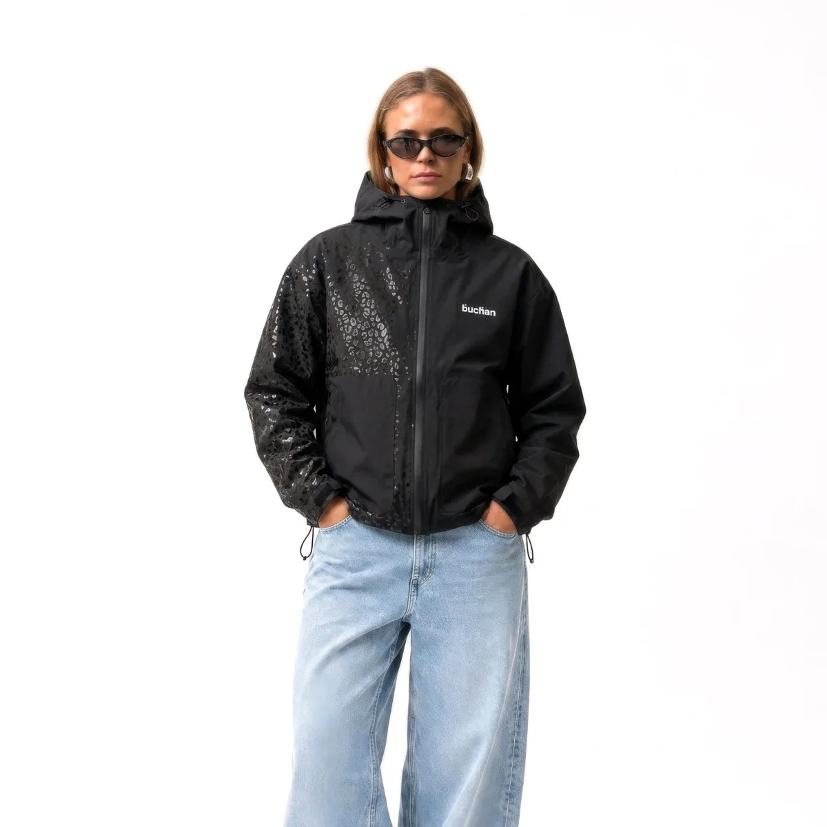 Buchan Water Reactive Cheetah Rain Jacket Schwarz – getragen