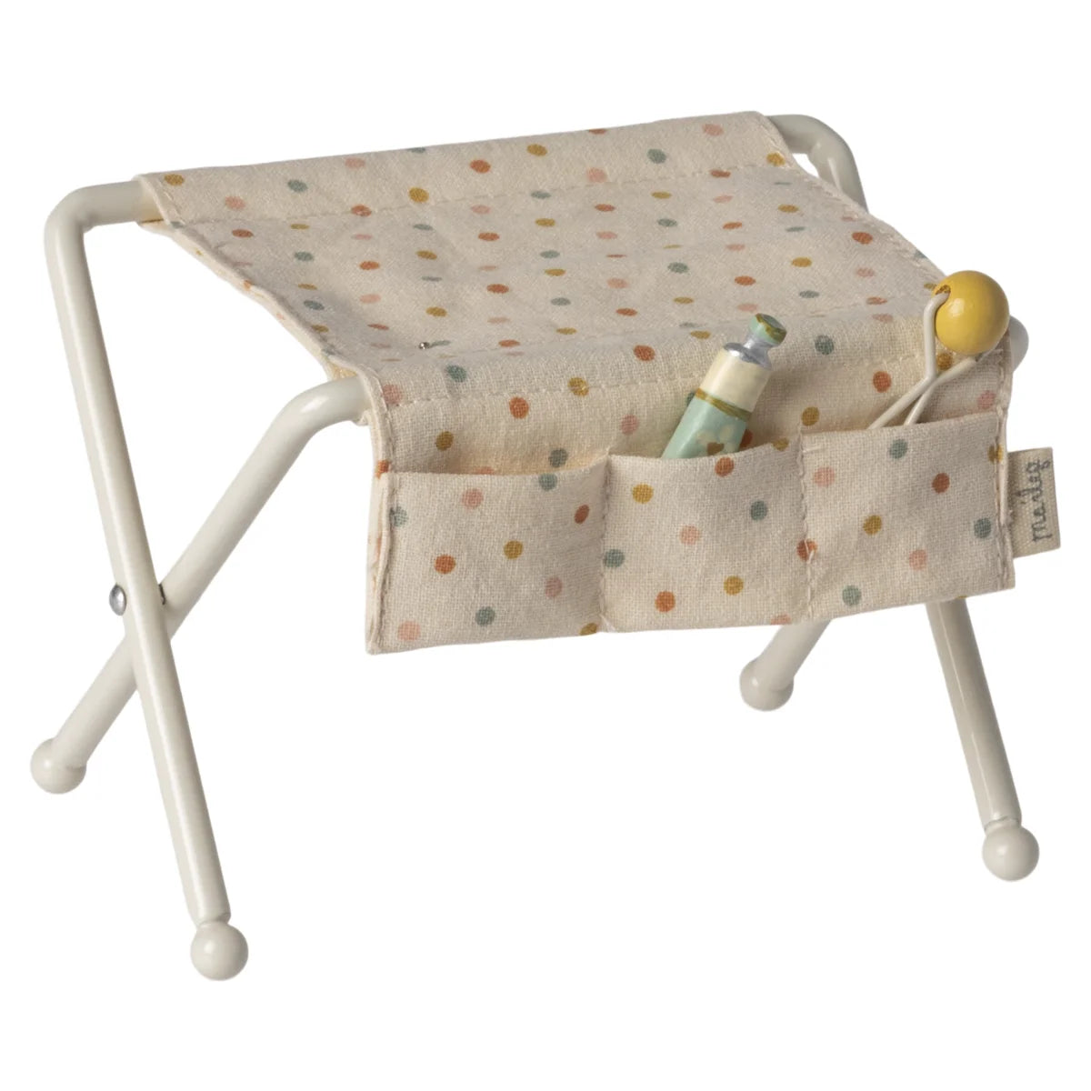 Maileg Wickeltisch, Babymaus in Weiss
