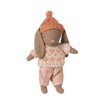 Maileg Winterhase Micro in Braun-Rosa