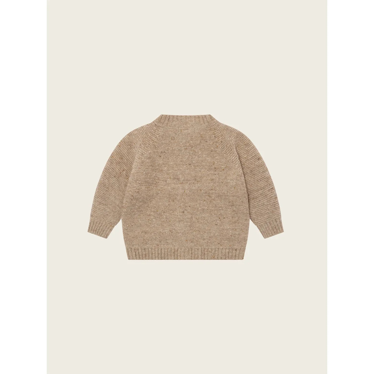 Beige gestrickter Wool Cardigan Oatmeal mit langen Ärmeln, super bequem und stylisch