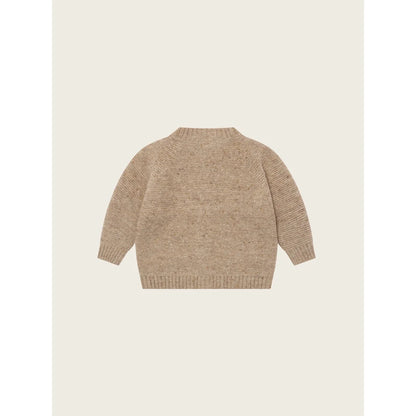 Beige gestrickter Wool Cardigan Oatmeal mit langen Ärmeln, super bequem und stylisch